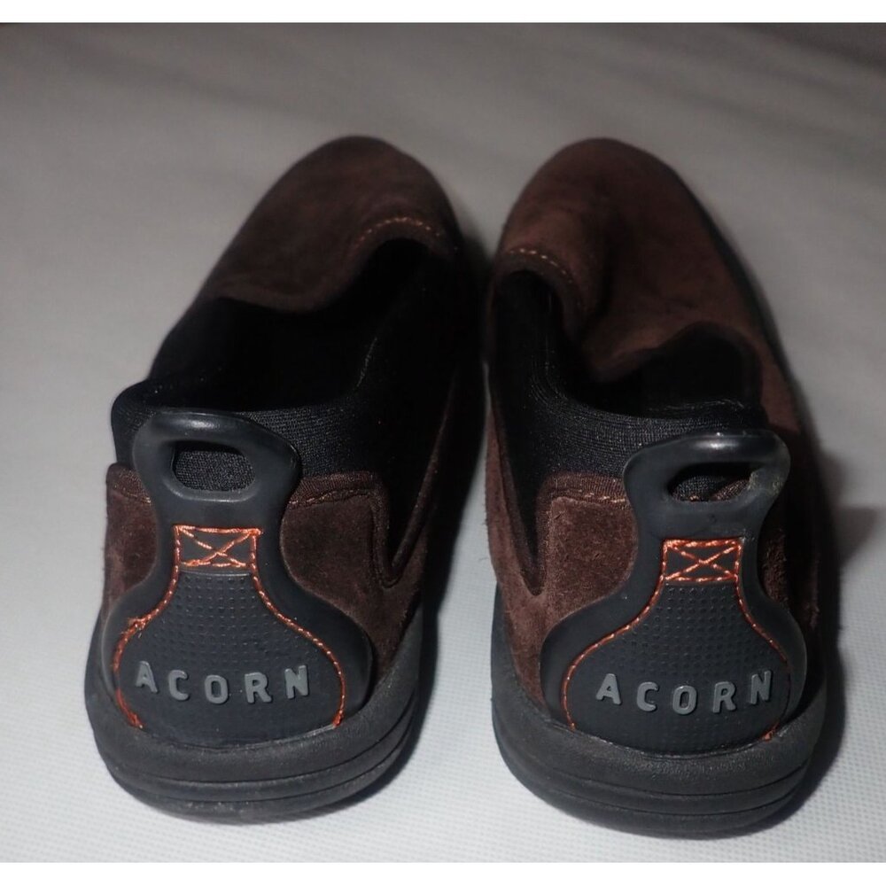Acorn Men's Brown Suede Slip-On Shoes With Rubber Soles 8‎ Casual Mocs - Picture 3 of 6